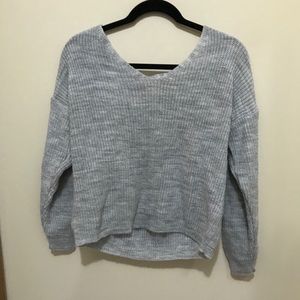 Soft Grey, Open back sweater